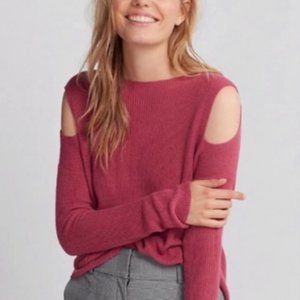 Express Cold Shoulder Pullover Boat Neck Sweater
